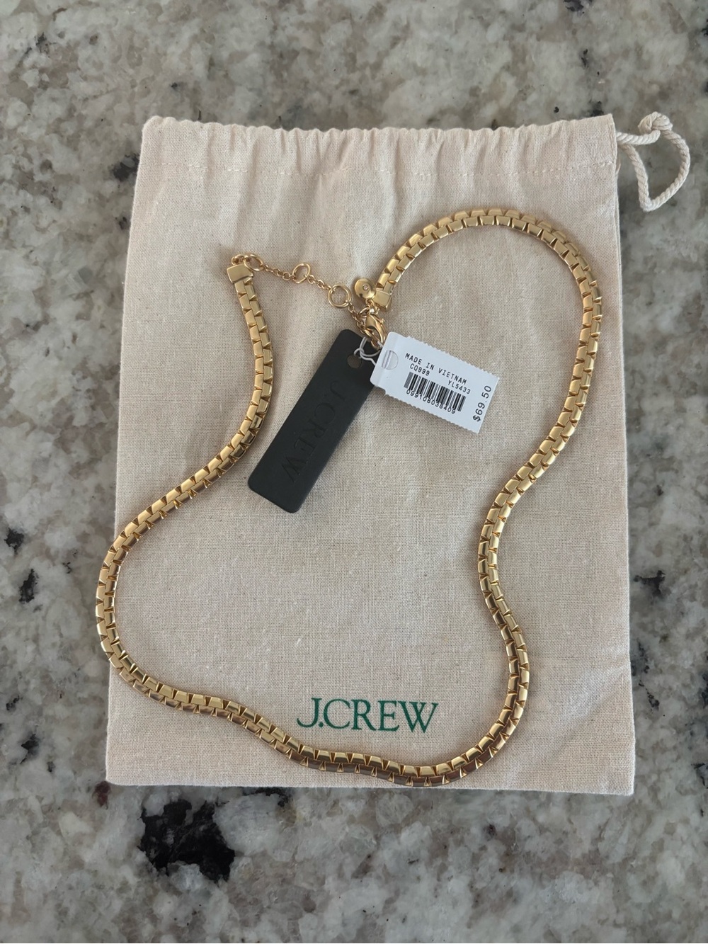 J. Crew Gold Box-Link Chain Necklace